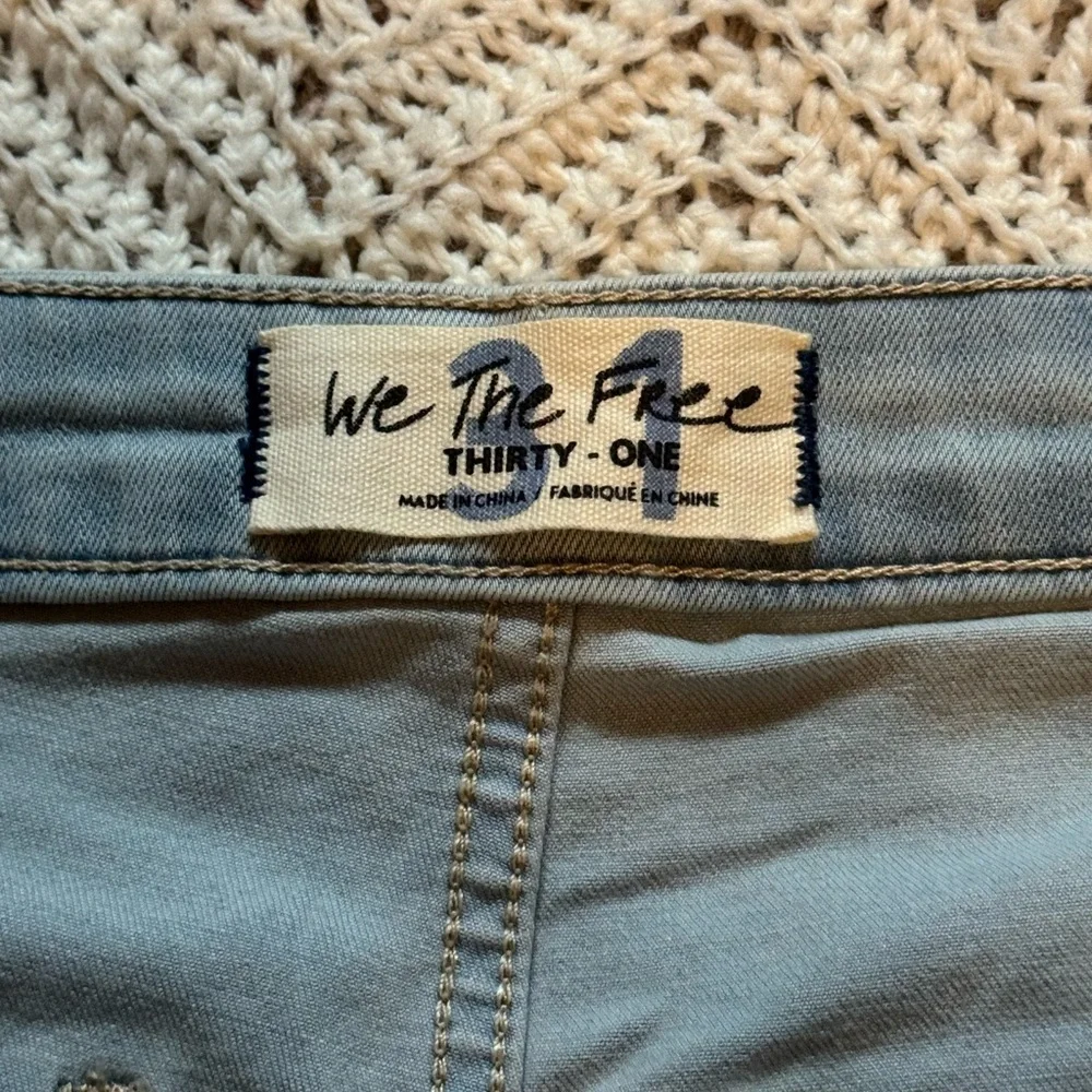 NWT Free People We The Free Wide Leg Flare Boho Festival Jeans Light Wash